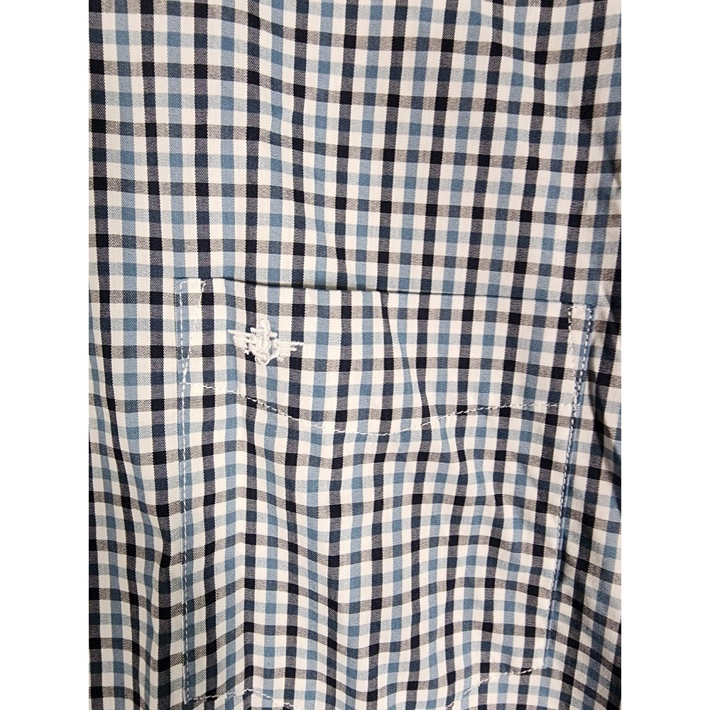 Dockers NWT Mens XXL Shirt Blue Plaid Long Sleeve Comfort Flex Classic Dad Geek - Picture 3 of 8